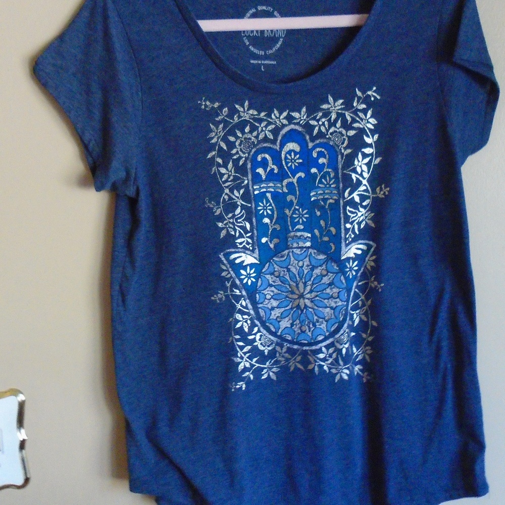 Women's Lucky Brand graphic T-Shirt, Denim Blue
